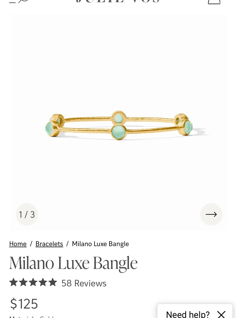 Julie Vos Gold Milano Luce Bangle Stack with Blue, Green and White Stones - Picture 6 of 6